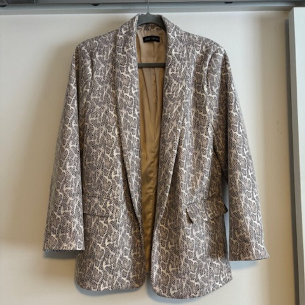 Love Token Faux Leather Snake Print Blazer size M